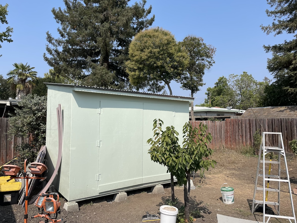 Shed Completed on a Sunny Day